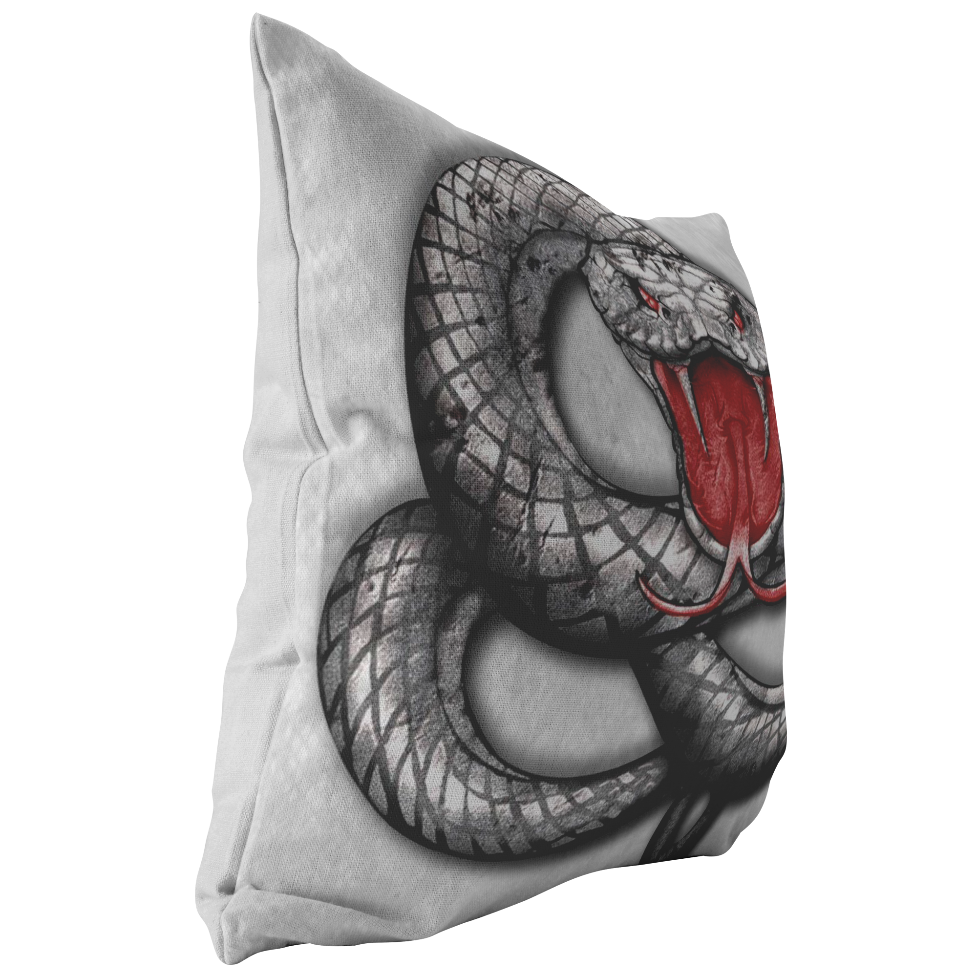 Pillow Decor - Snake Print Cotton Large Throw Pillow